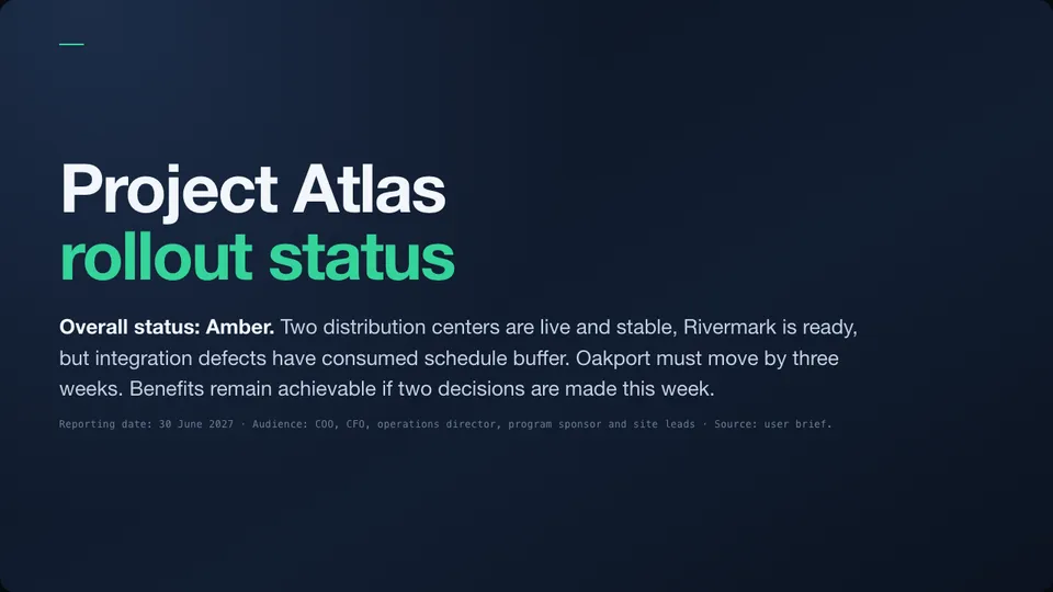 Slide made with unPaper: Project Atlas rollout status