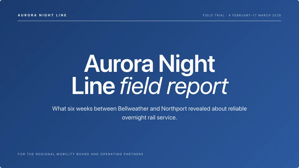 Slide made with unPaper: Aurora Night Line field report